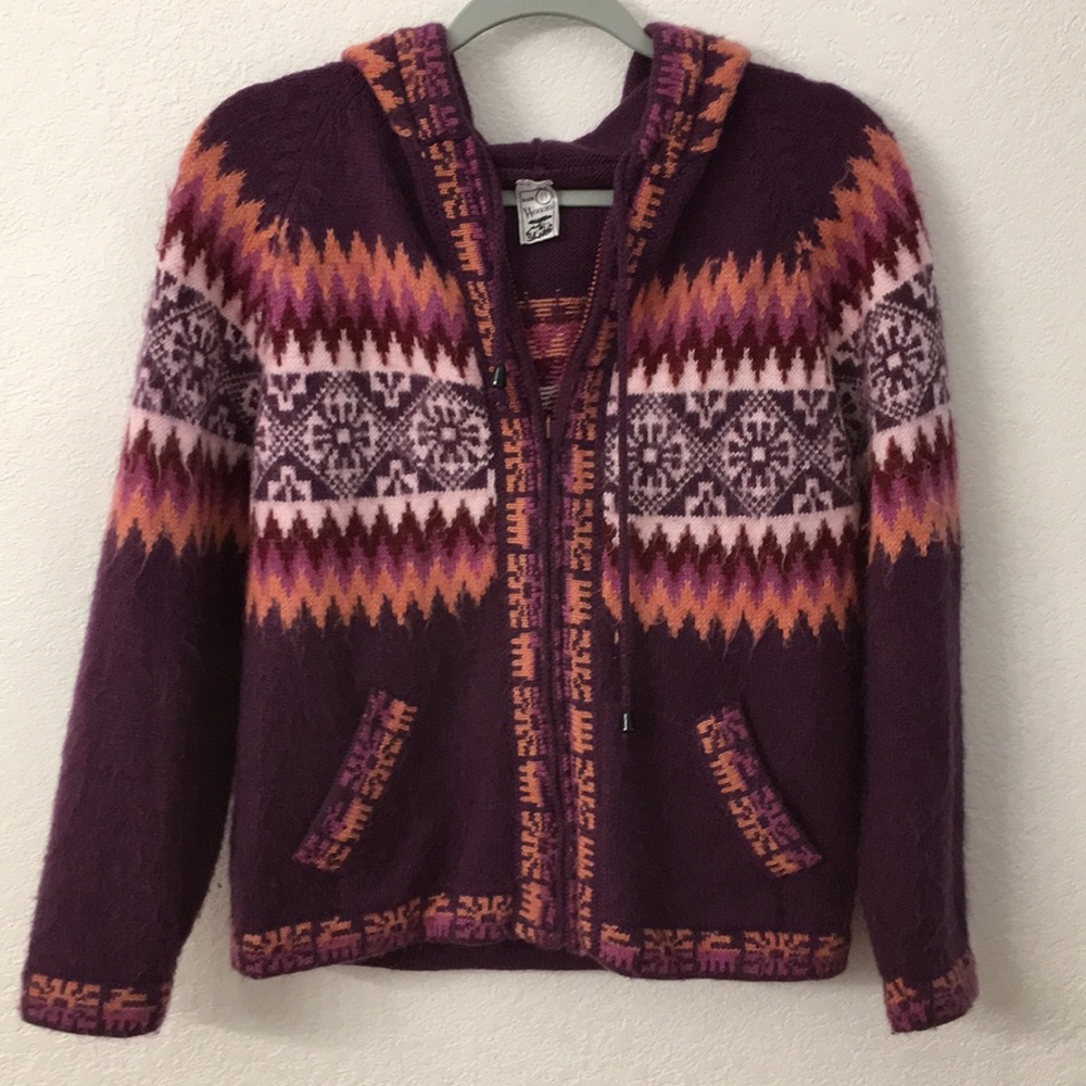 Woolies wool sweater jacket size M